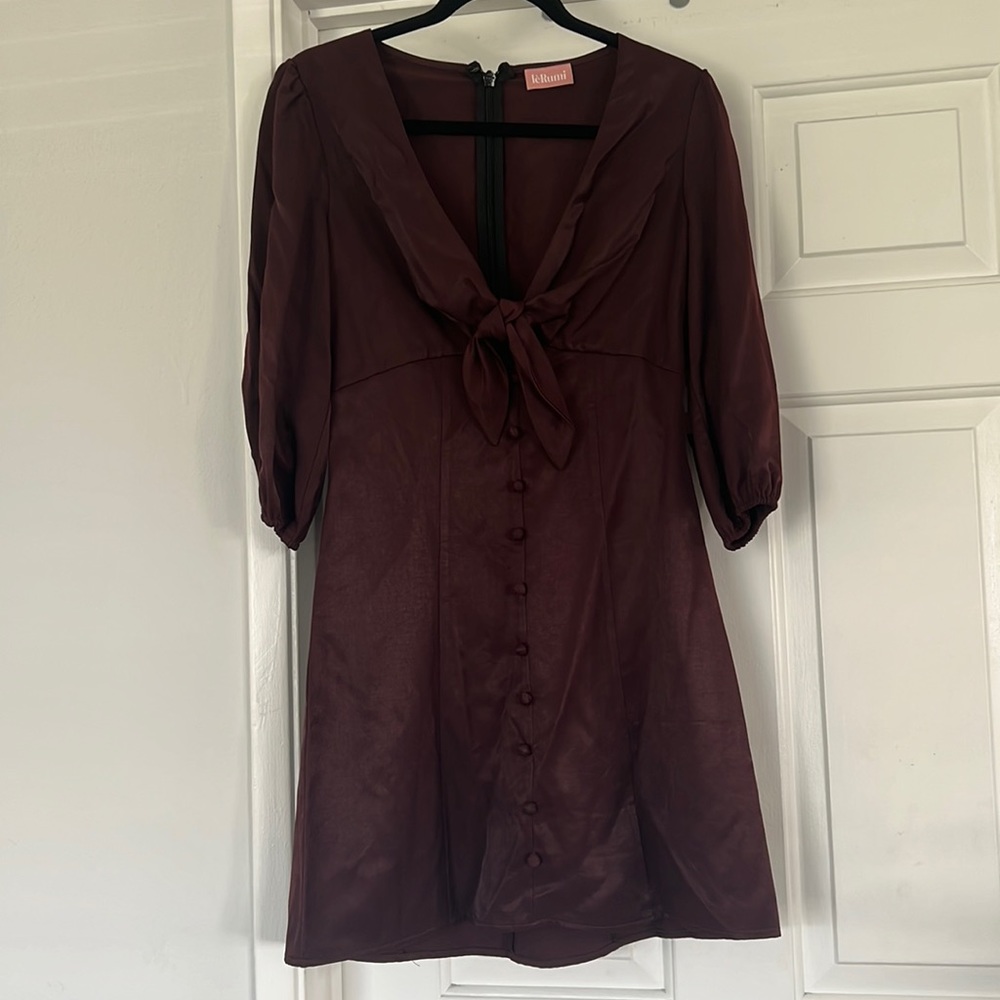 Le Rumi Lola Mini Dress in Aubergine